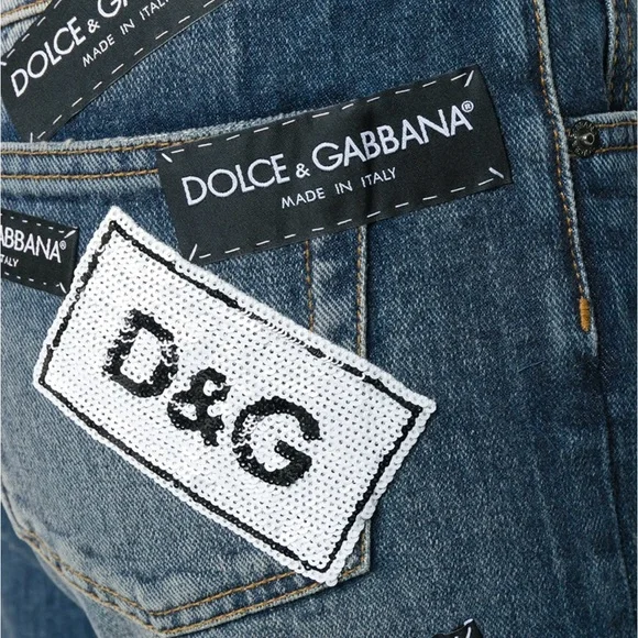 Dolce & Gabbana Distressed Ankle Jeans in Blue